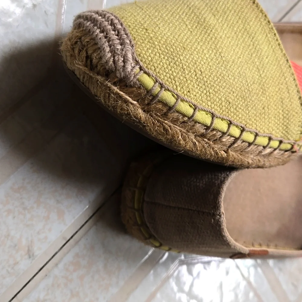 Sperry Espadrilles size 9 beige, lime green and neon details. Super Comfy!! - Picture 3 of 9